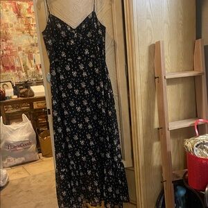 Wayf black floral midi sundress size large